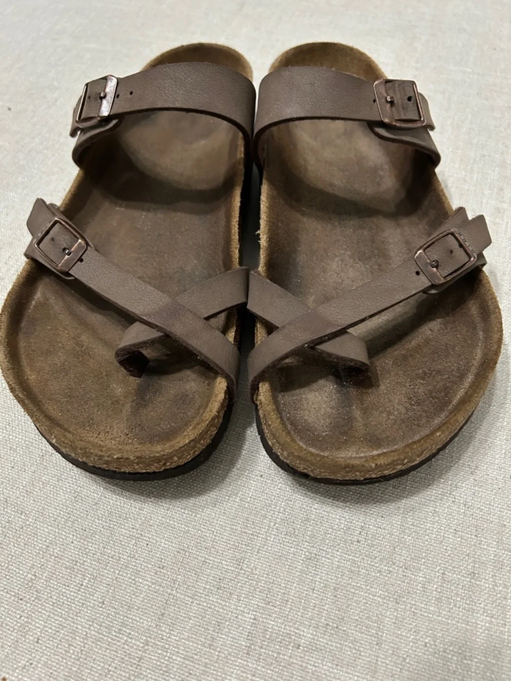 Birkenstock Mayari Sandals Brown Leather Crisscross Slide Women’s 39 - Picture 8 of 13